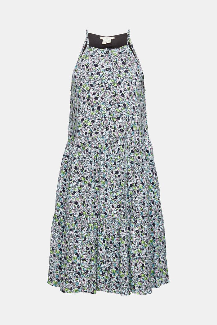 Klänning med blommigt mönster, LENZING™ ECOVERO™, AQUA GREEN, detail image number 5