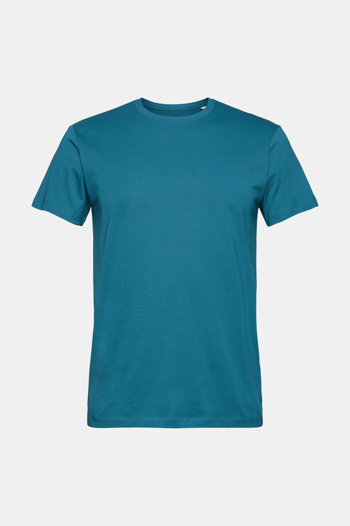 Jersey-T-shirt av 100% ekobomull, PETROL BLUE, detail image number 0