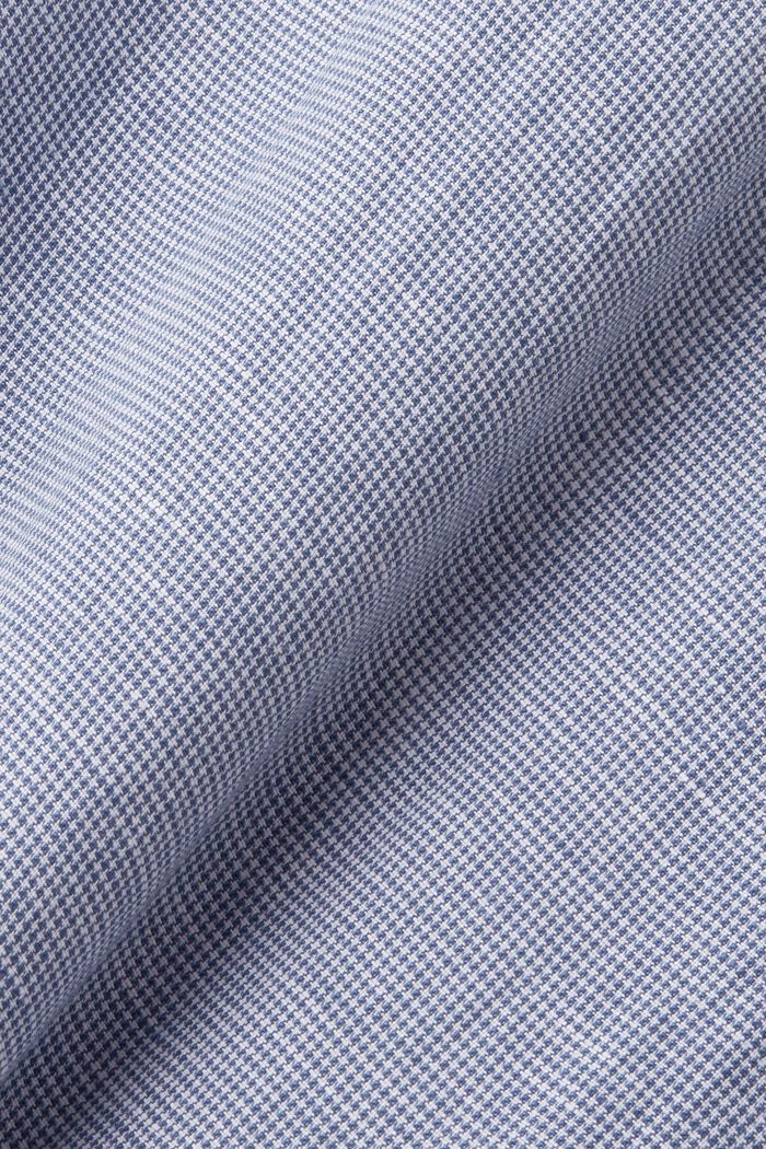 Hundtandsmönstrad skjorta med ståkrage i linnemix, BLUE, detail image number 5