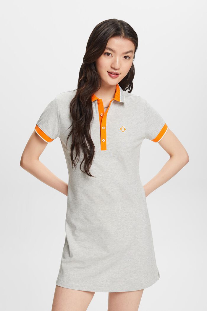 T-shirt-miniklänning med tenniskrage, LIGHT GREY, detail image number 0