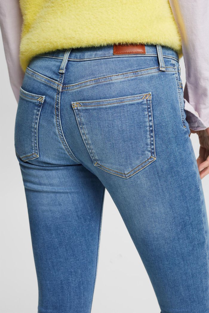 Skinny-jeans med mellanhög midja, BLUE MEDIUM WASHED, detail image number 3