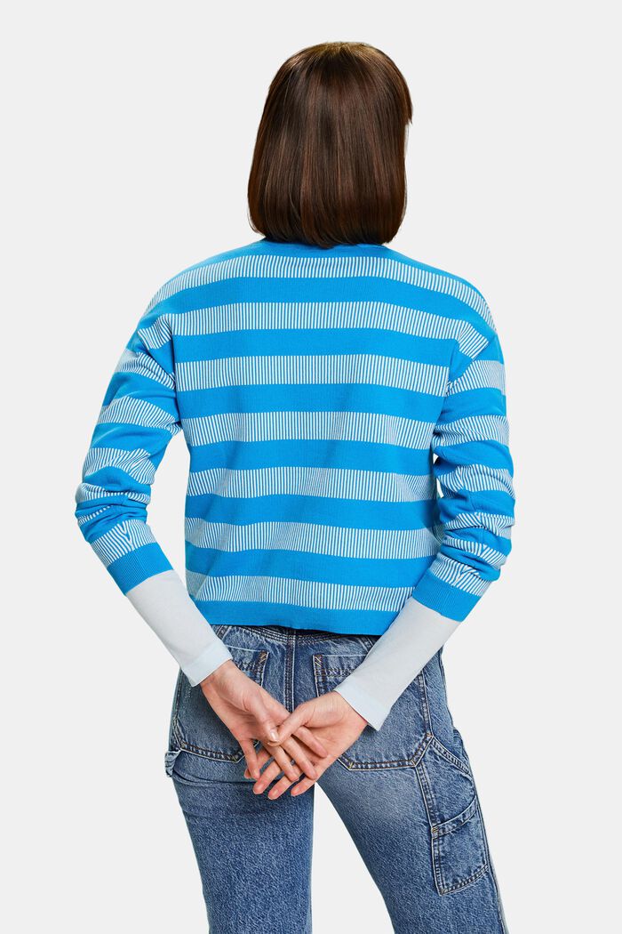 Rundringad tröja med jacquardränder, BLUE, detail image number 2