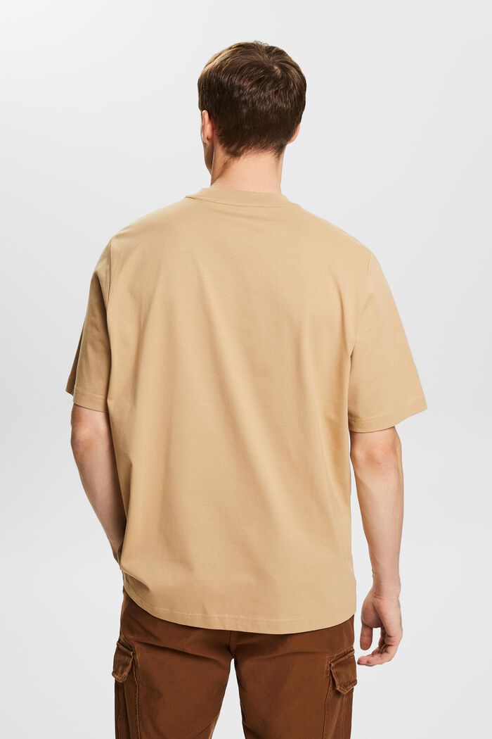 T-shirt i pimabomull med tryck, unisexmodell, BEIGE, detail image number 2