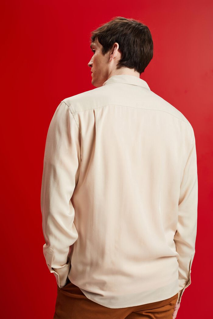 Skjorta av flytande lyocell, LIGHT TAUPE, detail image number 3