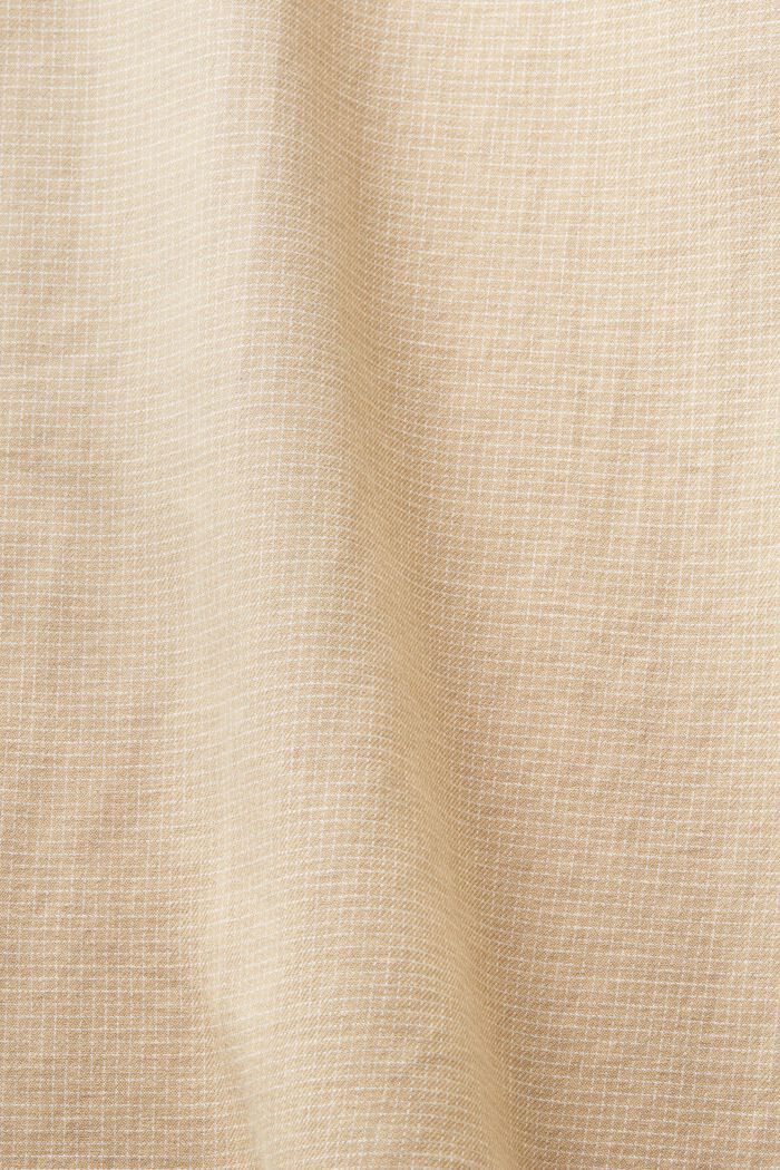 Smårutig bomullsskjorta med normal passform, BEIGE, detail image number 5