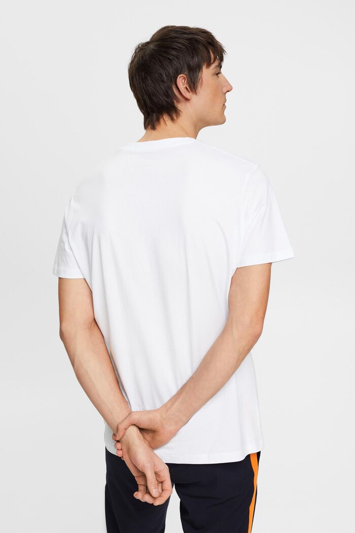 T-shirt med applicerad logo, ekobomull, WHITE, detail image number 3