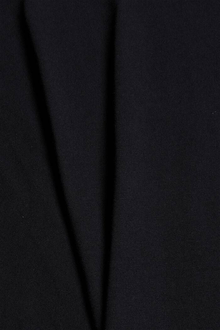 Pyjamasöverdel i 100% ekobomull, BLACK, detail image number 4