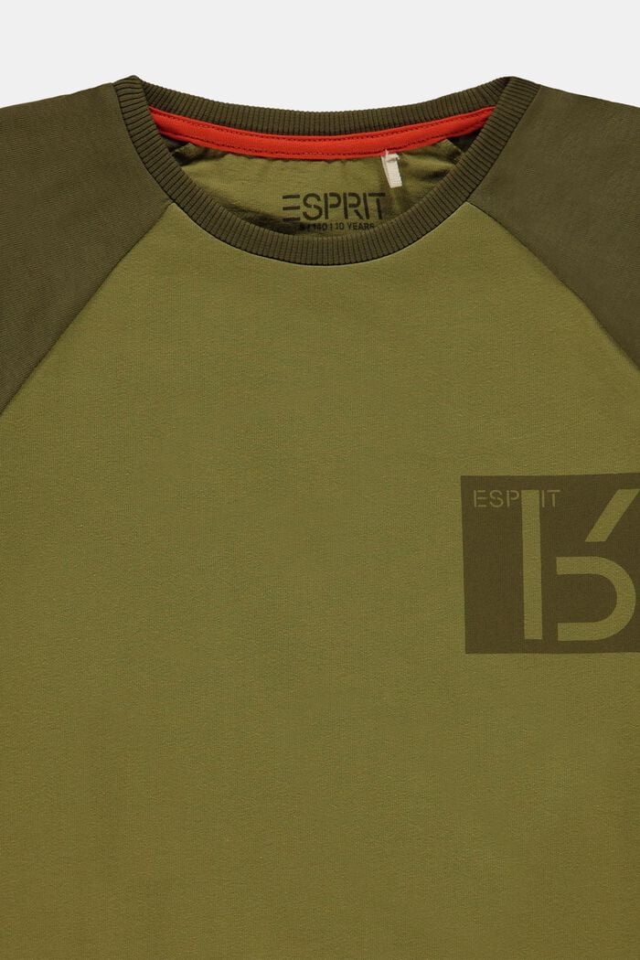 T-shirt med tryck, 100% bomull, LEAF GREEN, detail image number 2