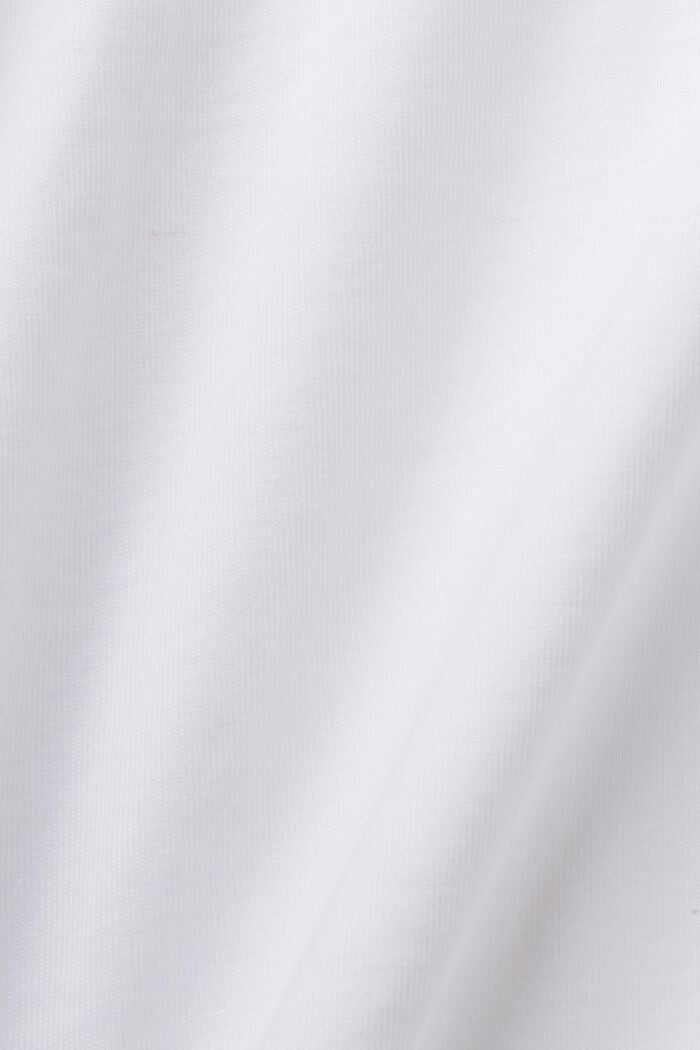 T-shirt med tryck på bröstet, 100% bomull, WHITE, detail image number 5