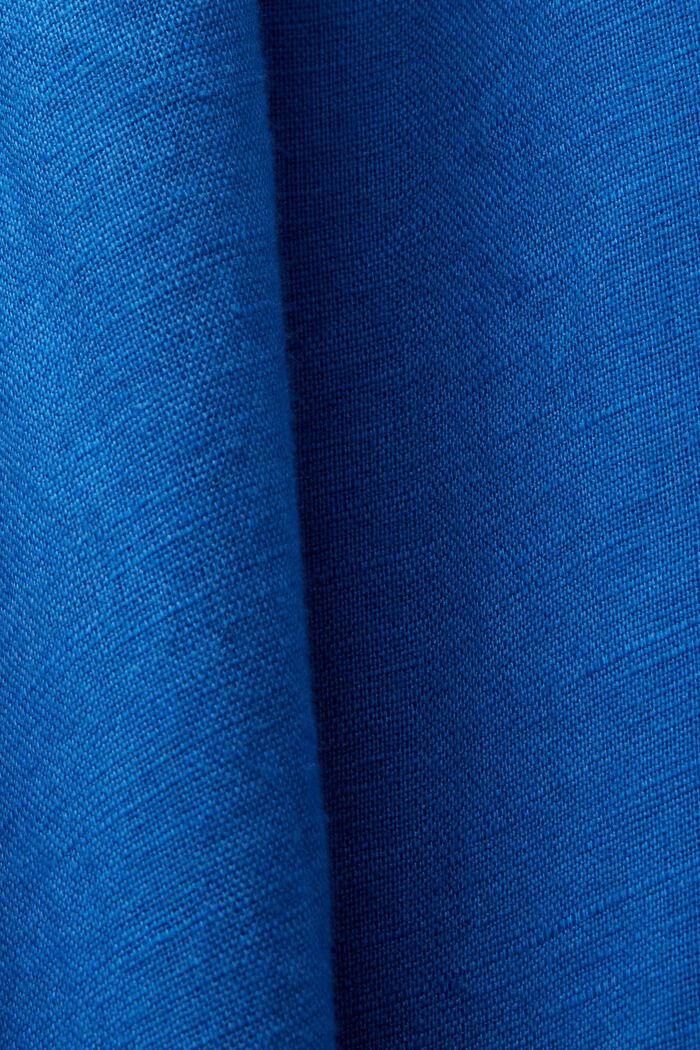 Midikjol, mix av linne och bomull, BRIGHT BLUE, detail image number 4