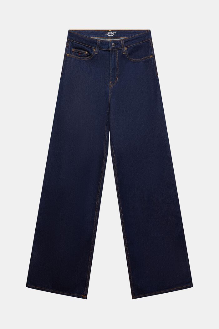 Retro-jeans med vida ben och hög midja, BLUE RINSE, detail image number 7