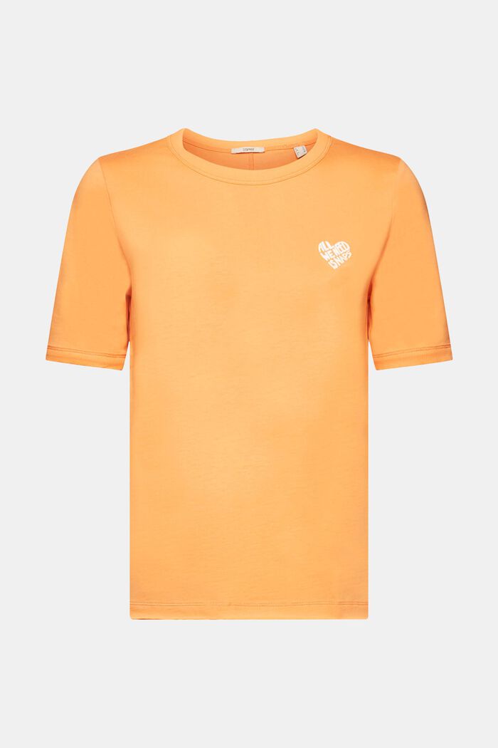 T-shirt i bomull med hjärtformad logo, GOLDEN ORANGE, detail image number 7
