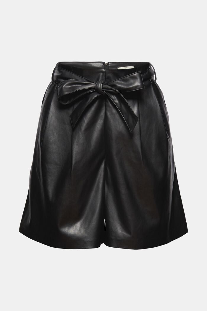 Shorts i skinnlook med knytskärp, BLACK, detail image number 8
