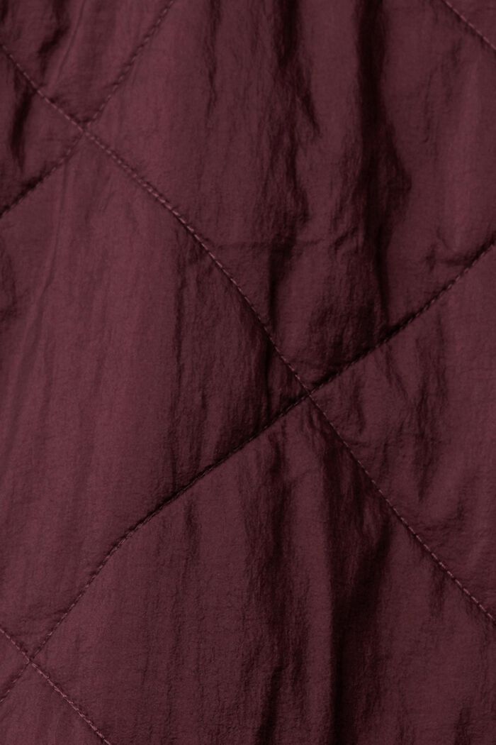 Quiltad kappa med ribbad krage, BORDEAUX RED, detail image number 4