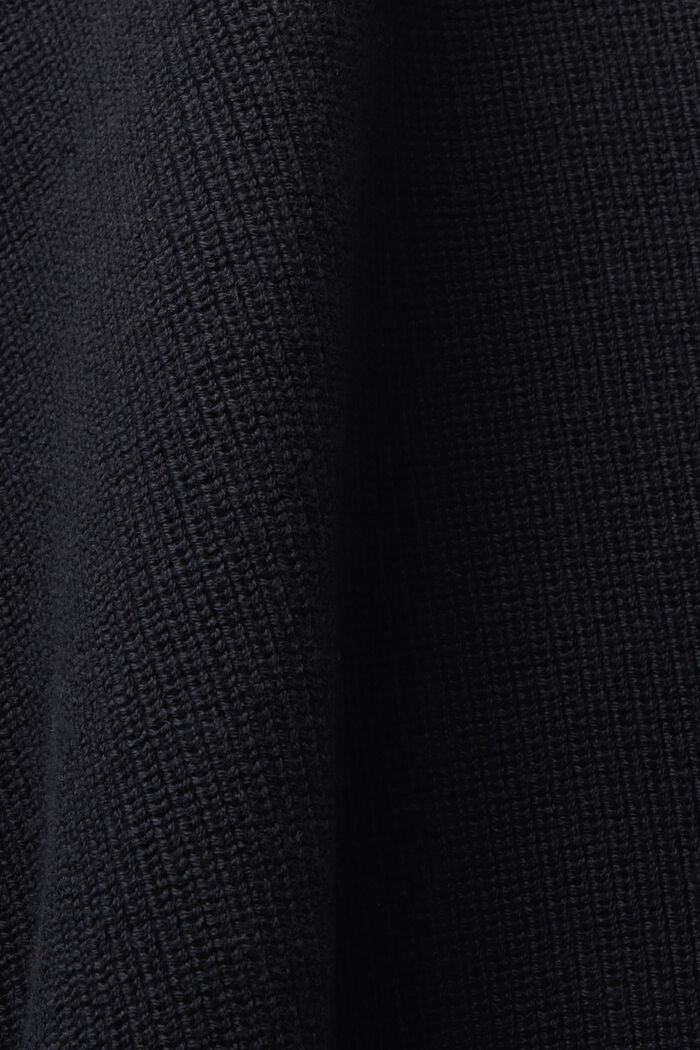 Ribbstickad V-ringad tröjväst, BLACK, detail image number 4