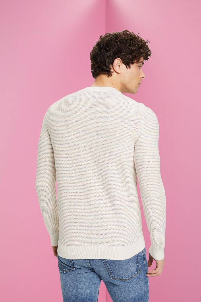 Färgglad randig tröja av ekologisk bomull, OFF WHITE, detail image number 3