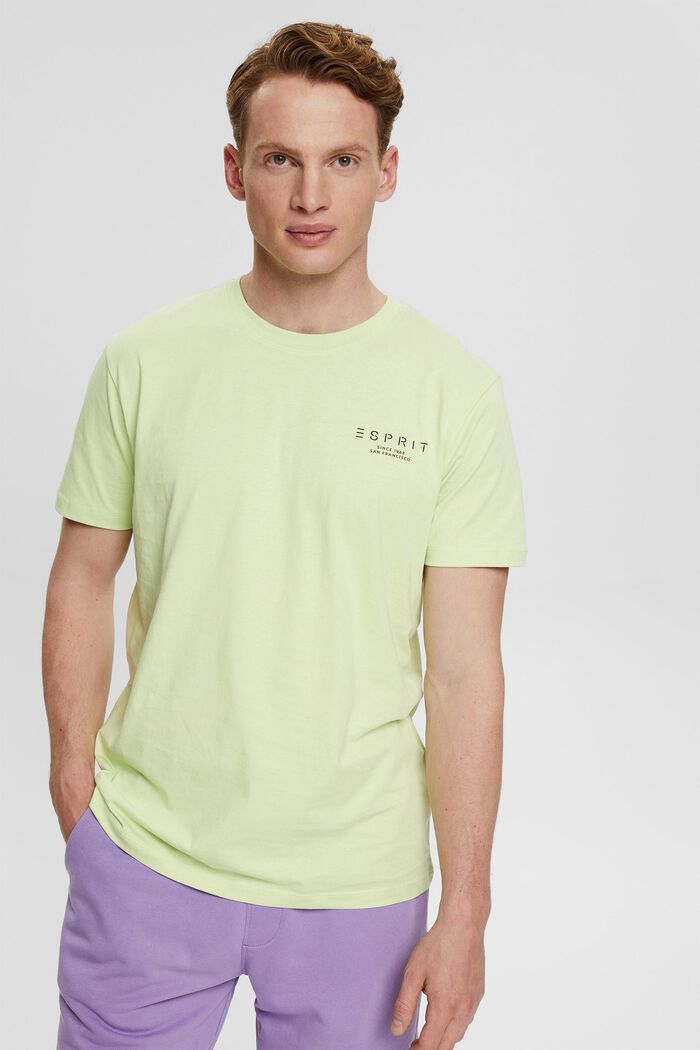 T-shirt i jersey med logotryck, LIGHT GREEN, detail image number 0
