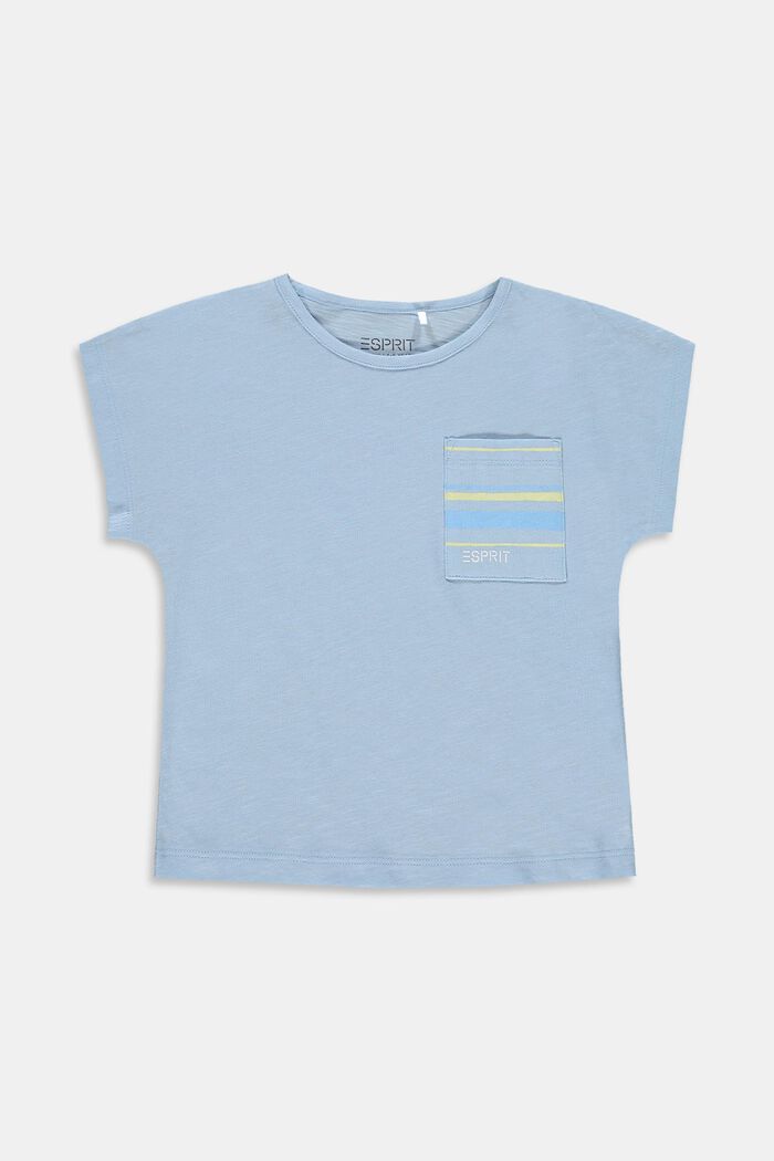 T-shirt med bröstficka, 100% bomull, BLUE LAVENDER, overview