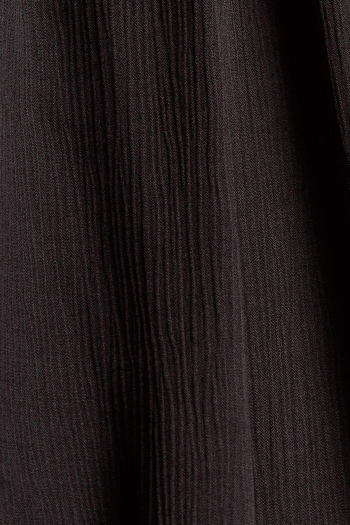 Strukturerad blus med vid ärm, BLACK, detail image number 4