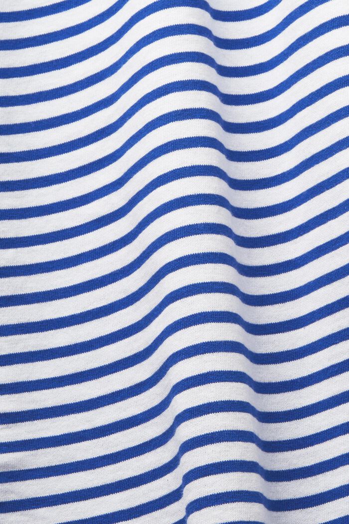 Randig T-shirt i bomullsjersey, BRIGHT BLUE, detail image number 4