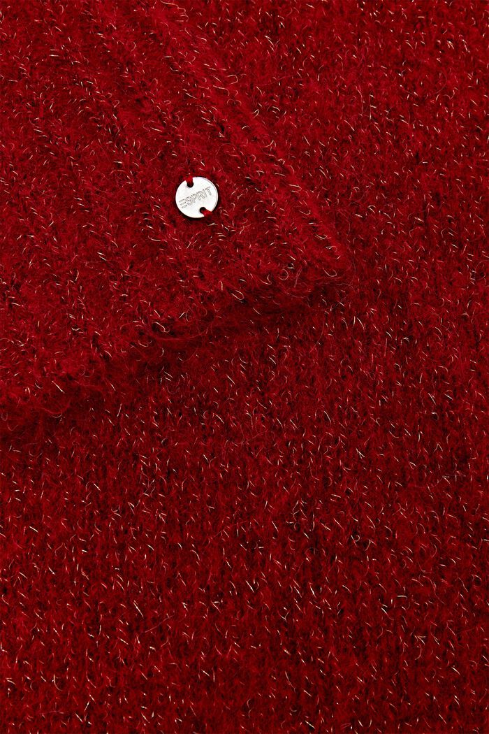 Halsduk i ull- och mohairmix, DARK RED, detail image number 1