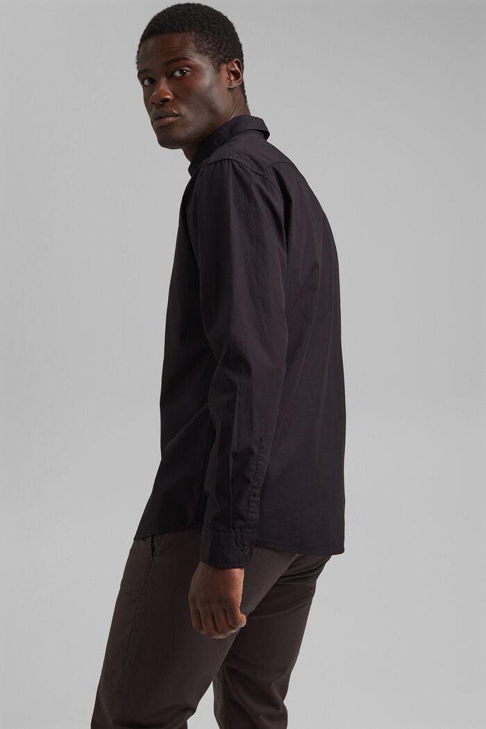 Skjorta i 100% pima-ekobomull, BLACK, detail image number 3