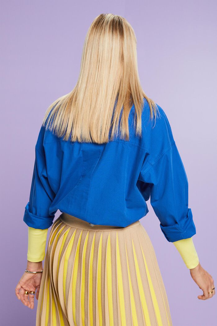 Poplinskjorta i bomull, BRIGHT BLUE, detail image number 3