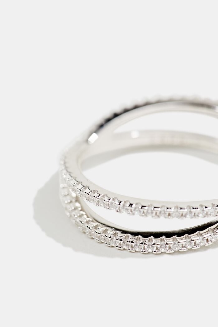 Vacker ring, sterlingsilver med zirkoner, SILVER, detail image number 1