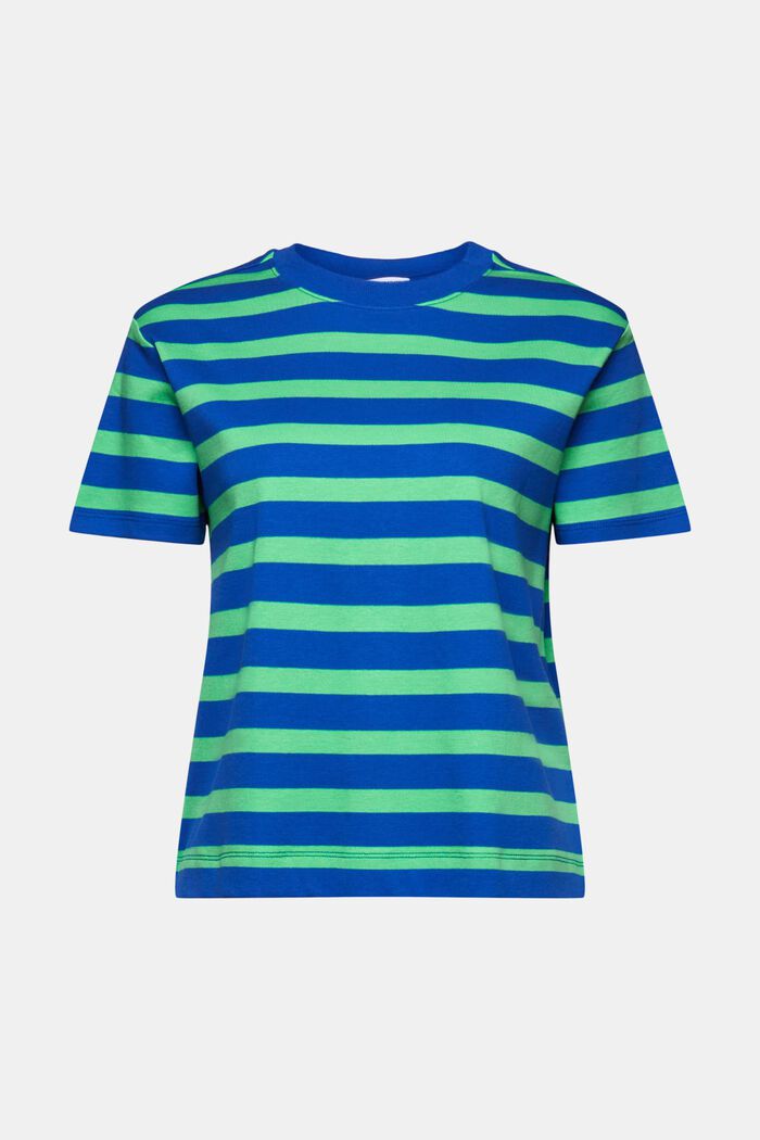 Randig T-shirt med rund ringning, BRIGHT BLUE, detail image number 5