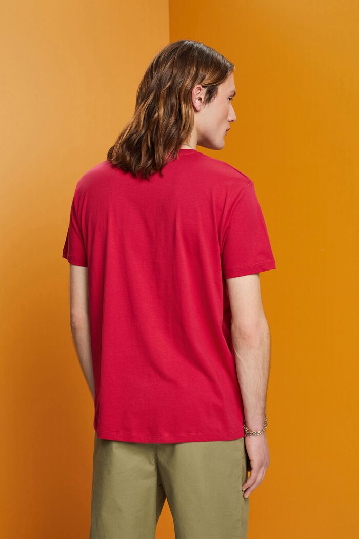 Bomulls-T-shirt med tryck, DARK PINK, detail image number 3