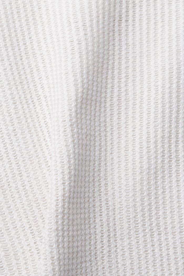 Grovstickad tröja i linnemix, WHITE, detail image number 4