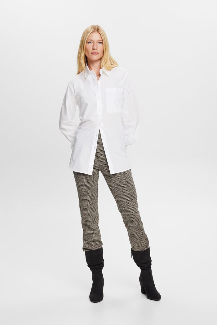 Skjortblus med ledig passform, 100% bomull, WHITE, detail image number 4