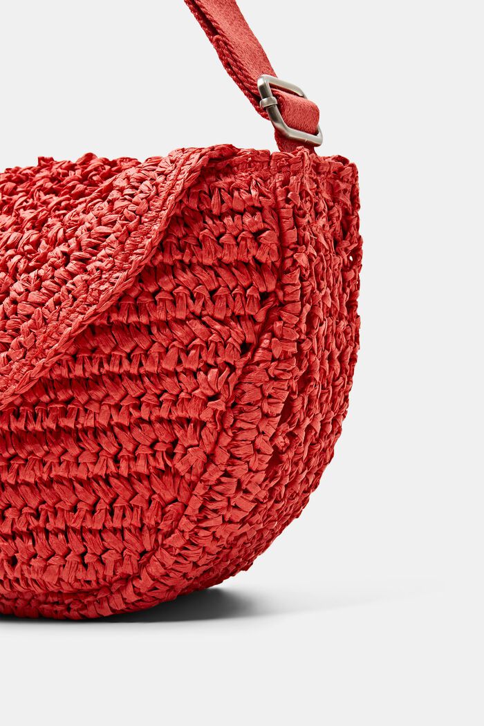 Crossbody-väska i vävd halm, ORANGE RED, detail image number 1