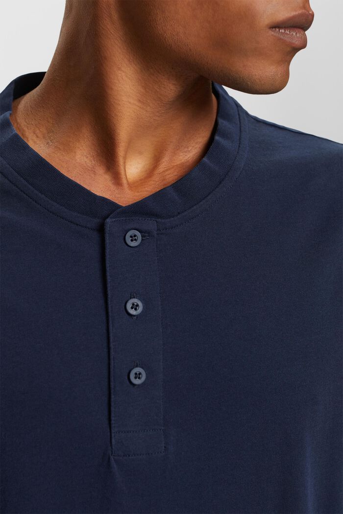 T-shirt med farfarsringning, 100 % bomull, NAVY, detail image number 2