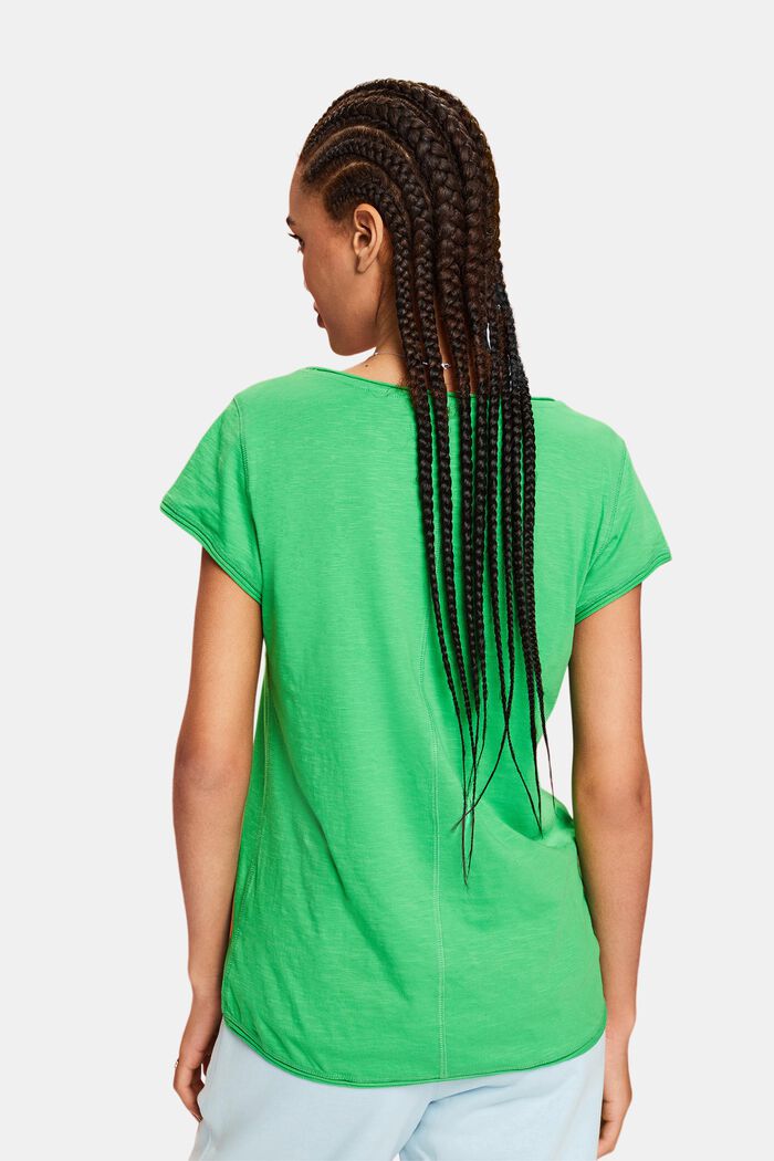 T-shirt i bomull med slub-struktur, GREEN, detail image number 2