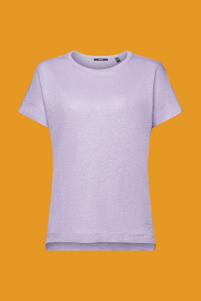 T-shirt i linne, LAVENDER, detail image number 7