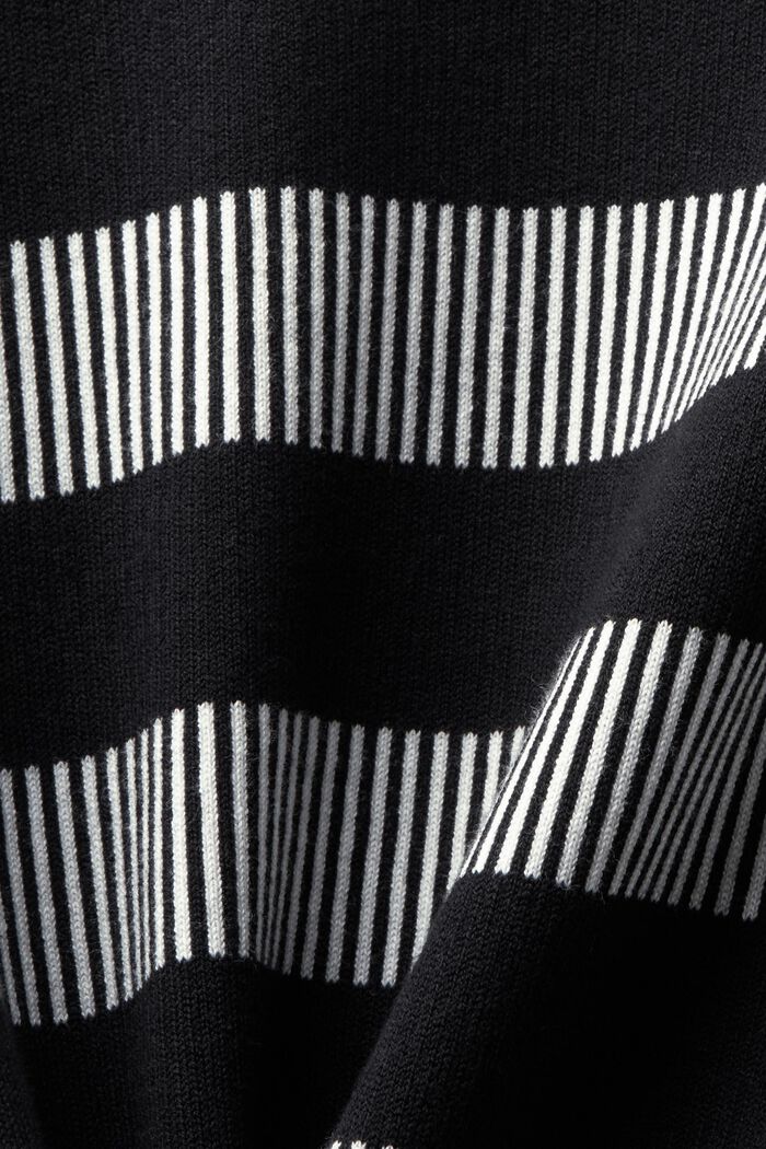 Rundringad tröja med jacquardränder, BLACK, detail image number 5