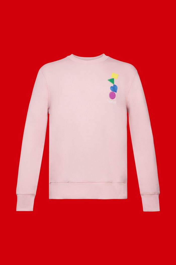 Sweatshirt med broderad logo, PINK, detail image number 5