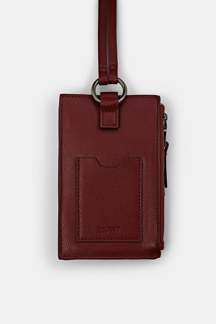 Smartphone-väska i skinnlook, GARNET RED, detail image number 2