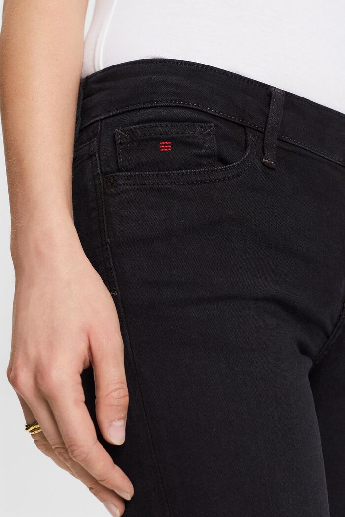 Skinny-jeans med mellanhög midja, BLACK DARK WASHED, detail image number 1