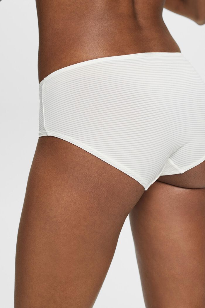 Randiga shorts i mikrofiber, OFF WHITE, detail image number 3