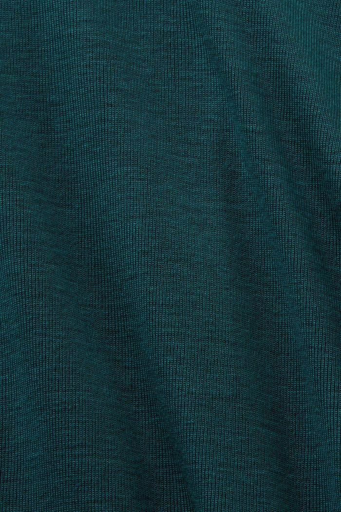 Långärmad jerseytopp med polokrage, EMERALD GREEN, detail image number 5