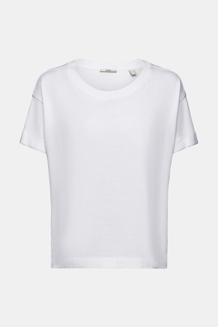 T-shirt med uppvikbara ärmar, WHITE, detail image number 5