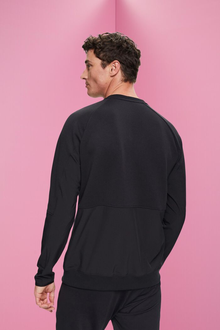 Sweatshirt med fickor med dragkedja, BLACK, detail image number 3