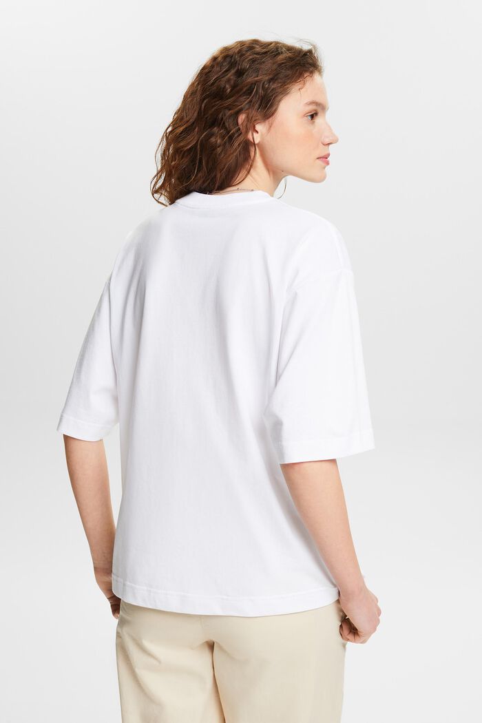 Oversize-T-shirt med grafiskt tryck, WHITE, detail image number 2