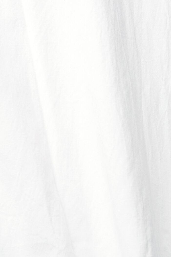 Lång skjortklänning med linne, WHITE, detail image number 4