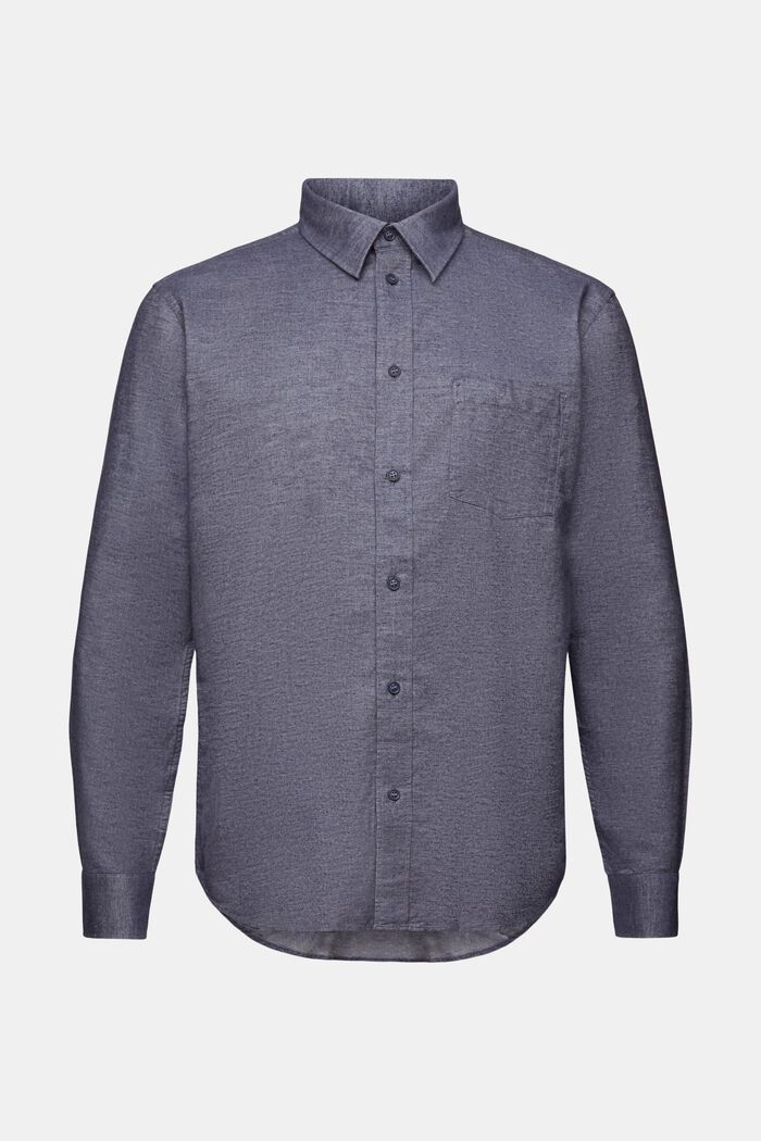 Melerad skjorta, 100% bomull, NAVY, detail image number 6