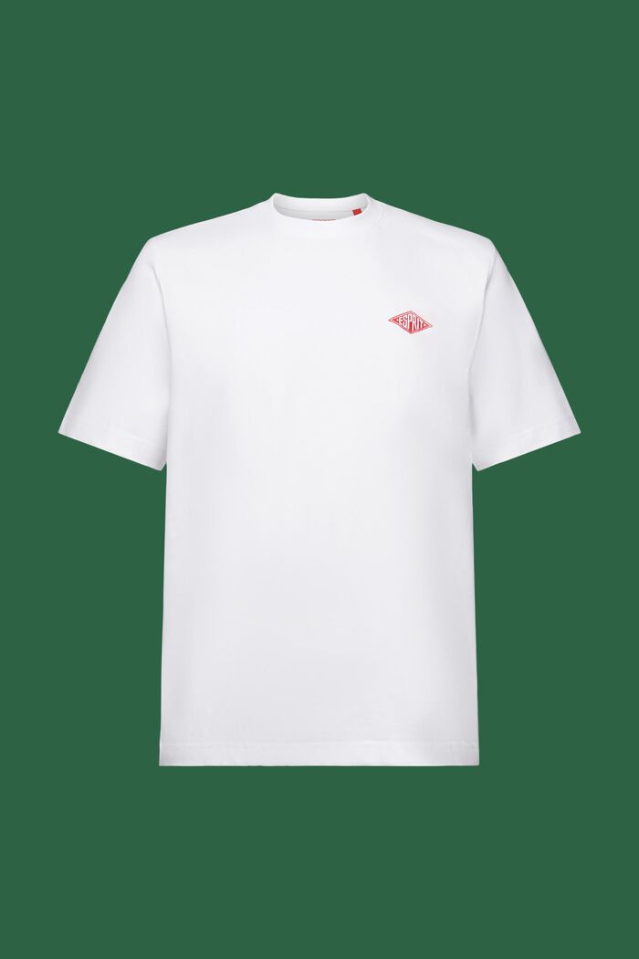 Kortärmad T-shirt med logo, WHITE, detail image number 6