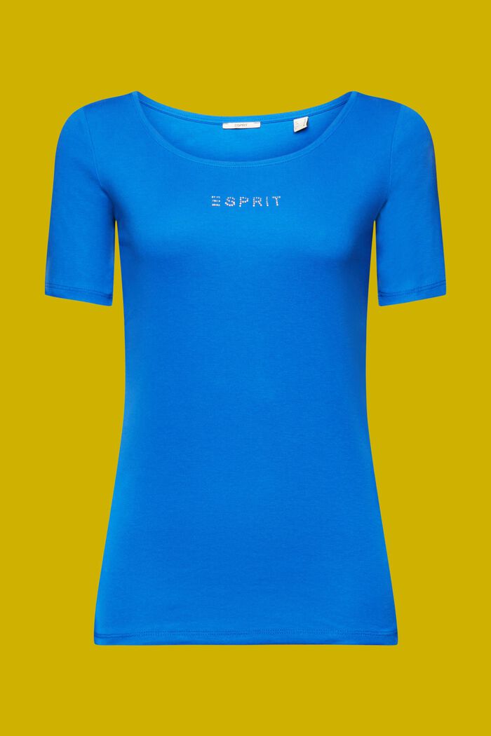 T-shirt i jersey med gnistrande logo, BRIGHT BLUE, detail image number 6