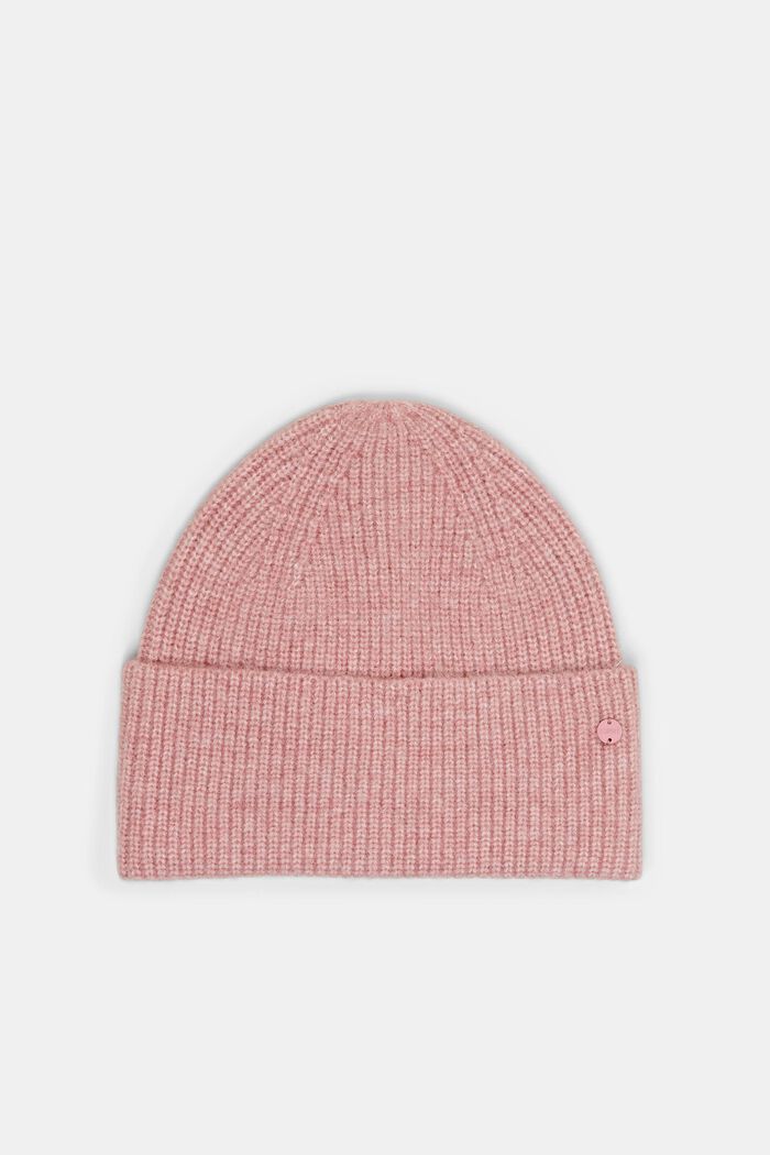 Ribbstickad beanie, OLD PINK, detail image number 0
